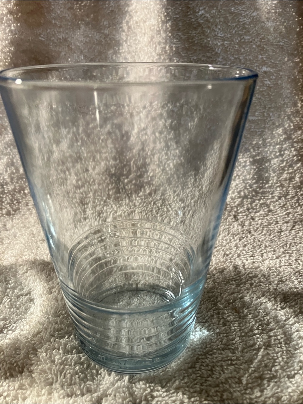 2 Light Blue Ribbed Glass Tumbler IKEA 10288 Italy